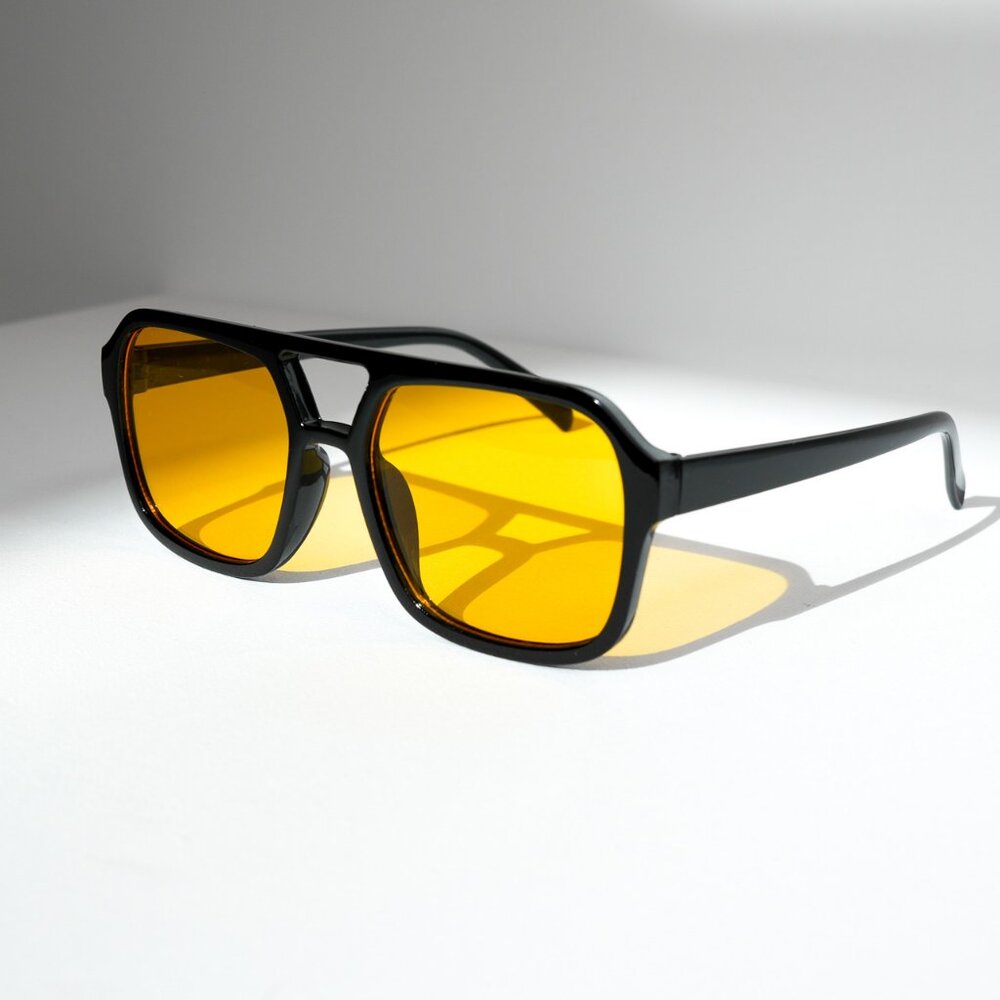 y2k square blue lens black 90s sunglasses
